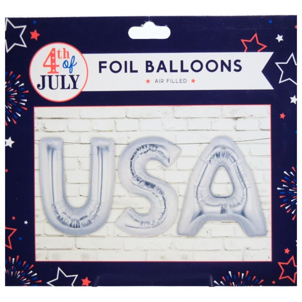 USA Foil Balloons Air Filled 15 Inch Letter Shaped Party Decor